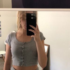 Grey Brandy Melville button up shirt